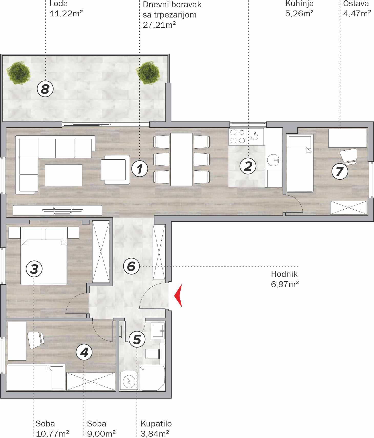 Banja Luka / SPO Varnica 2 / Povučena etaža L1 / Stan 27