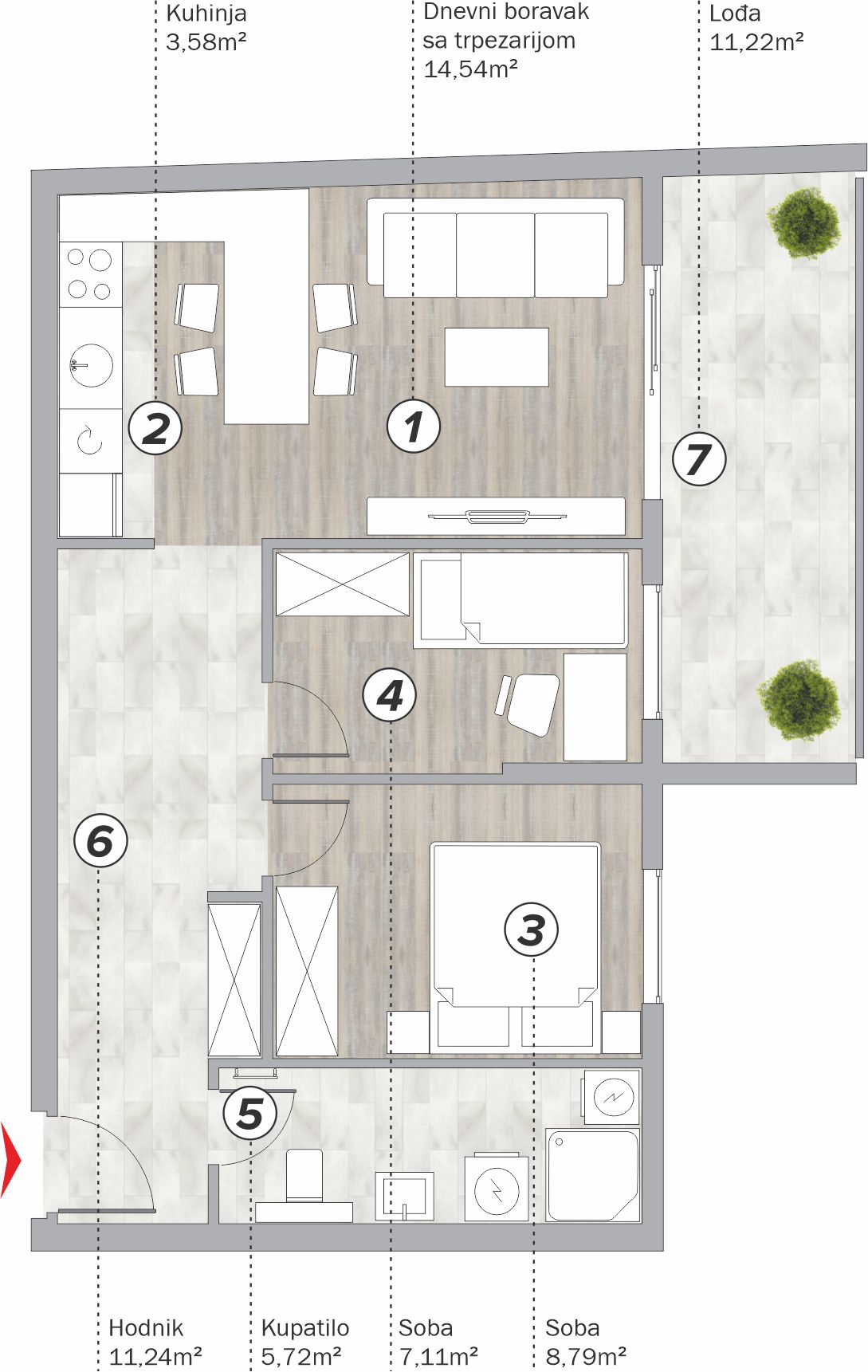 Banja Luka / SPO Varnica 2 / Povučena etaža L3 / Stan 52