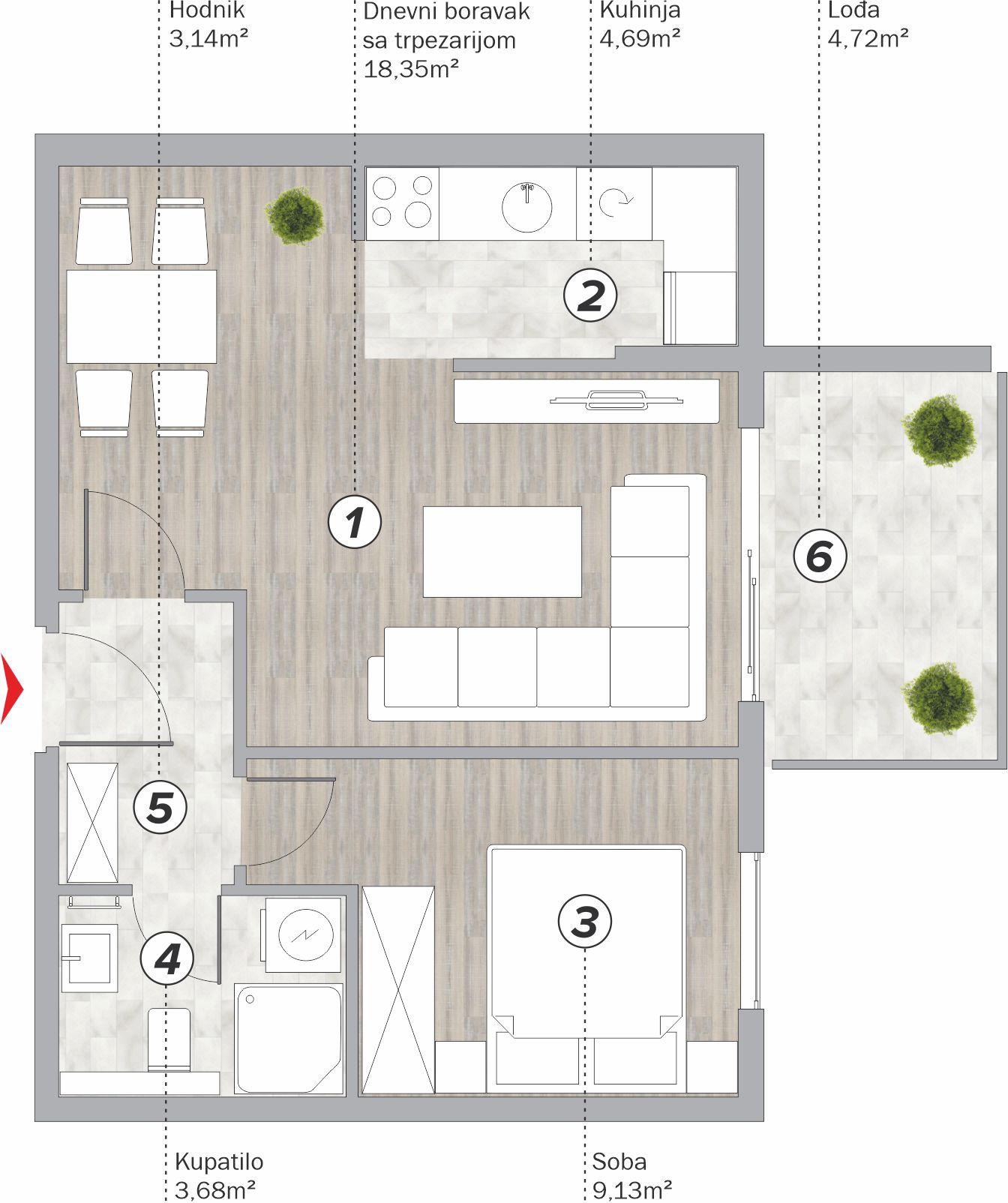 Banja Luka / SPO Varnica 2 / Povučena etaža L3 / Stan 53