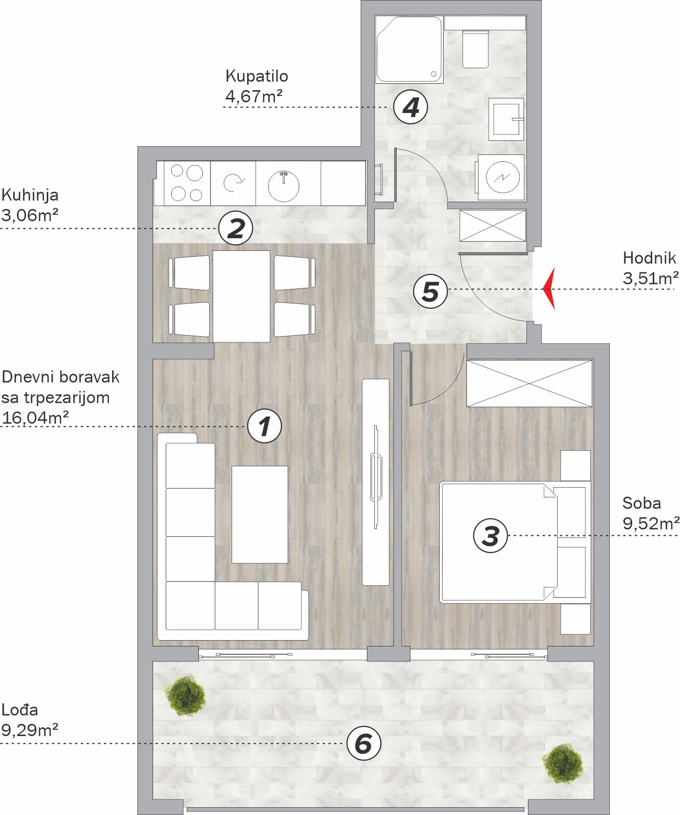 Banja Luka / SPO Varnica 2 / Povučena etaža L3 / Stan 55