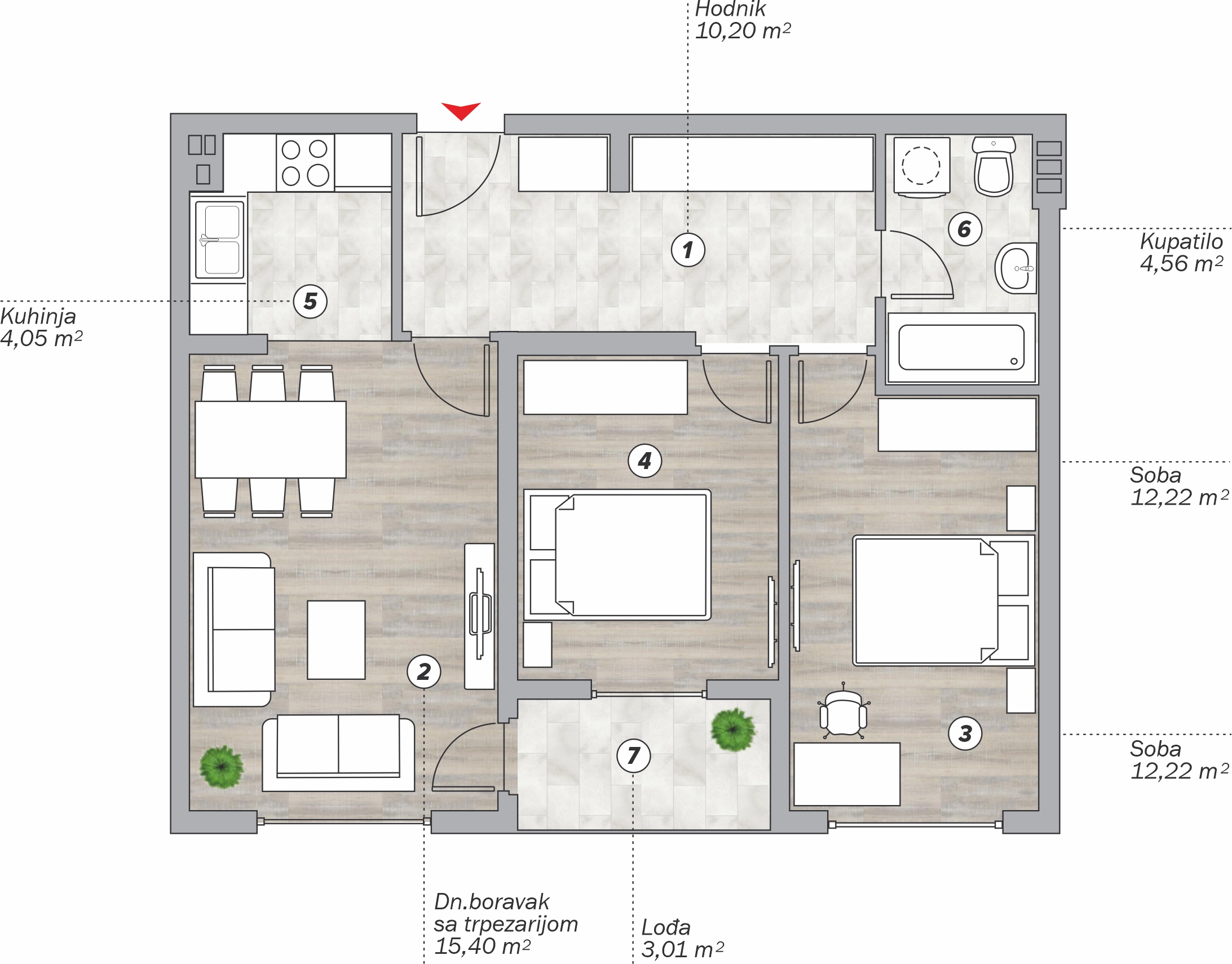 Banja Luka / City Block / Objekat I / Lamela 1 / Stan 15